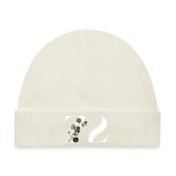 Nummer 72 Blumengrün - 72. Blumengeburtstag - Baby Premium Organic Mütze - Naturweiß - Vorne
