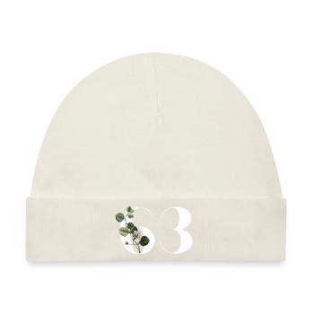 Nummer 63 Blumengrün - 63. Blumengeburtstag - Baby Premium Organic Mütze - Naturweiß - Vorne