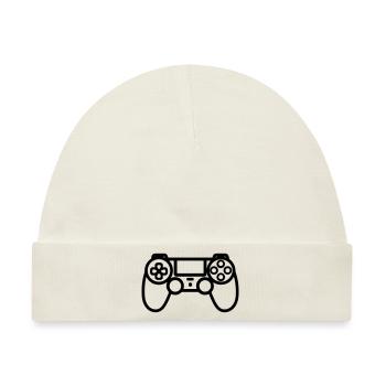Videospiel-Controller - Baby Premium Organic Mütze - Naturweiß - Vorne