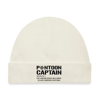 Ponton Kapitän Definition Lustiges Pontonboot - Baby Premium Organic Mütze - Naturweiß - Vorne