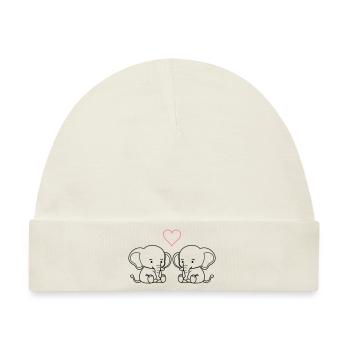 elephant love - Baby Premium Organic Mütze - Naturweiß - Vorne