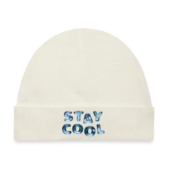 Stay Cool Eiswüfel Cool bleiben Eis Schrift - Baby Premium Organic Mütze - Naturweiß - Vorne