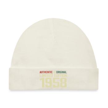 1958 Geburtstagsgeschenk 1958 Jahrgang 1958 Retro - Baby Premium Organic Mütze - Naturweiß - Vorne
