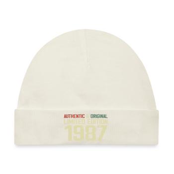 1987 Geburtstagsgeschenk 1987 Jahrgang 1987 Retro - Baby Premium Organic Mütze - Naturweiß - Vorne