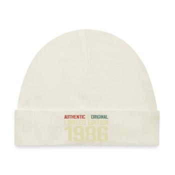 1986 Geburtstagsgeschenk 1986 Jahrgang 1986 Retro - Baby Premium Organic Mütze - Naturweiß - Vorne