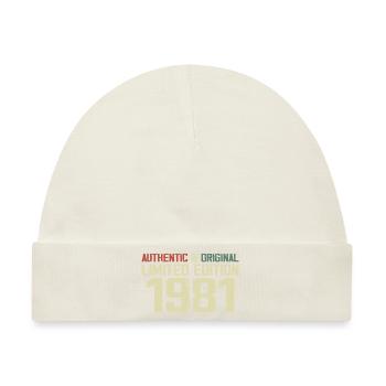 1981 Geburtstagsgeschenk 1981 Jahrgang 1981 Retro - Baby Premium Organic Mütze - Naturweiß - Vorne
