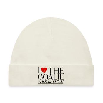 I Love The Goalie #hockeymom 2 - Baby Premium Organic Mütze - Naturweiß - Vorne