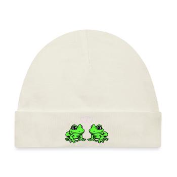 frosch comic love - Baby Premium Organic Mütze - Naturweiß - Vorne