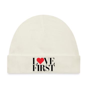 love first - Baby Premium Organic Mütze - Naturweiß - Vorne