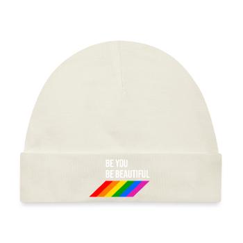 LGBTQIA Beautiful Rainbow - Baby Premium Organic Mütze - Naturweiß - Vorne