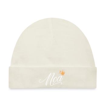 Noa Custom Name für Frauen Kinder Kleinkinder - Noa Name - Baby Premium Organic Mütze - Naturweiß - Vorne