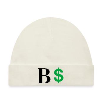 Buchstabe b Dollar - Baby Premium Organic Mütze - Naturweiß - Vorne