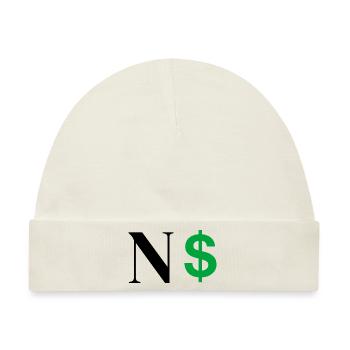 Buchstabe n Dollar - Baby Premium Organic Mütze - Naturweiß - Vorne