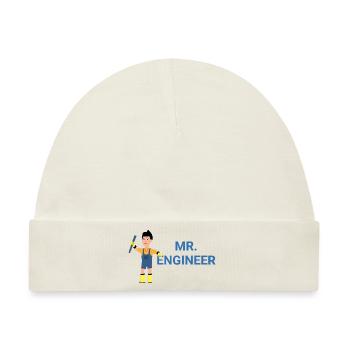 Herr Ingenieur - Baby Premium Organic Mütze - Naturweiß - Vorne