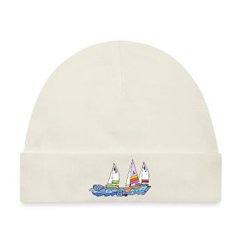 Segelboot - Baby Premium Organic Mütze - Naturweiß - Vorne