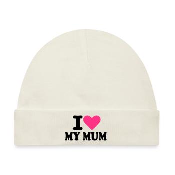 Mutter – Mum - Baby Premium Organic Mütze - Naturweiß - Vorne