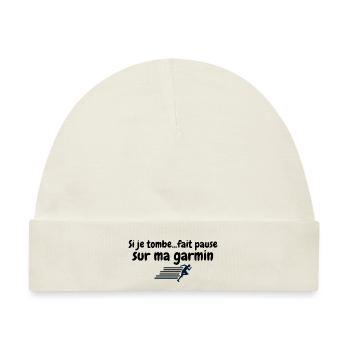 Wenn ich stürze, machen Sie eine Pause auf meinem Garmin - Baby Premium Organic Mütze - Naturweiß - Vorne