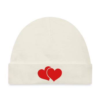 hearts - Baby Premium Organic Mütze - Naturweiß - Vorne