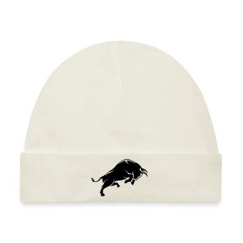 Bull Shirt design Trading shirt Trader shirt desig - Baby Premium Organic Mütze - Naturweiß - Vorne