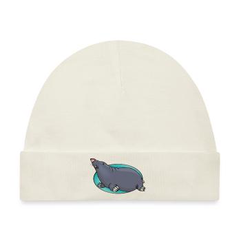 Tier Tiere Maulwurf - Baby Premium Organic Mütze - Naturweiß - Vorne