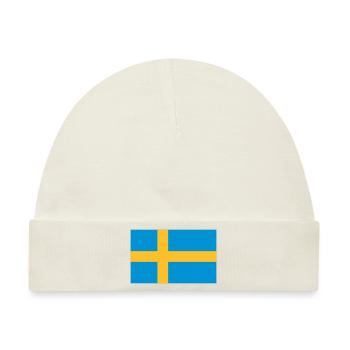 Nationalflagge von Schweden - Baby Premium Organic Mütze - Naturweiß - Vorne