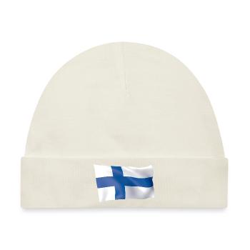 Flagge Finnland - Baby Premium Organic Mütze - Naturweiß - Vorne