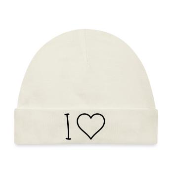 I Love - Baby Premium Organic Mütze - Naturweiß - Vorne