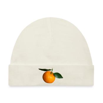 mandarin clementine tangerine mandarine veggie obs - Baby Premium Organic Mütze - Naturweiß - Vorne