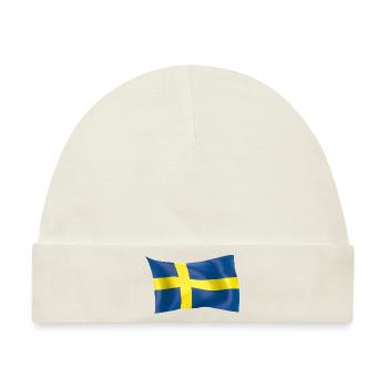 Schwedenflagge - Baby Premium Organic Mütze - Naturweiß - Vorne