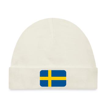 SWEDEN FLAG round corner 400 dpi - Baby Premium Organic Mütze - Naturweiß - Vorne