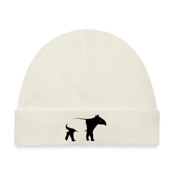 Schabracken Tapir Silhoutte exotisch Tier Geschenk - Baby Premium Organic Mütze - Naturweiß - Vorne
