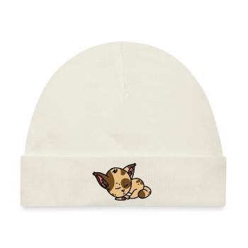 Schlafende Katze Comic Figur - Geschenkidee - Baby Premium Organic Mütze - Naturweiß - Vorne