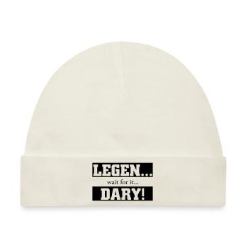 00497 Legendary wait for it - Baby Premium Organic Mütze - Naturweiß - Vorne