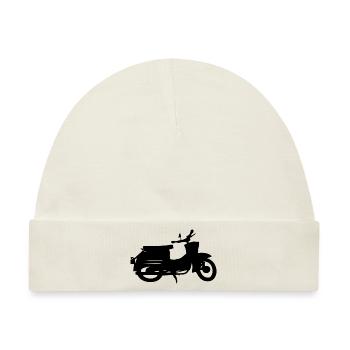 Simson Schwalbe schwarz - Baby Premium Organic Mütze - Naturweiß - Vorne