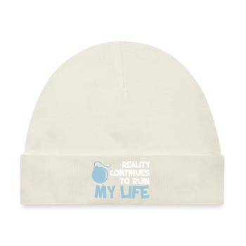 Funny Quotes. Zitat. Humor. Geschenk - Baby Premium Organic Mütze - Naturweiß - Vorne