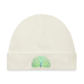 Pfau - Baby Premium Organic Mütze - Naturweiß - Vorne