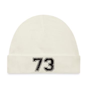 Zahl 73 im Vintage-Shabby-Chic - Baby Premium Organic Mütze - Naturweiß - Vorne