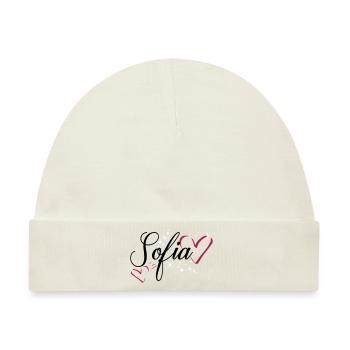 Sofia Name Vorname - Baby Premium Organic Mütze - Naturweiß - Vorne