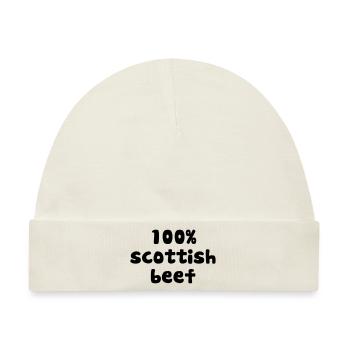 purepish 100 percent scottish beef - Baby Premium Organic Mütze - Naturweiß - Vorne