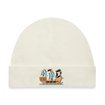 Piratenschiff - Baby Premium Organic Mütze - Naturweiß - Vorne