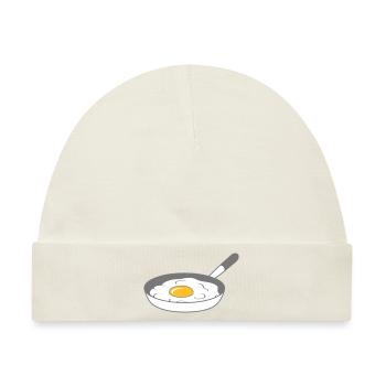 bratpfanne spiegelei kochen braten essen ei eigelb - Baby Premium Organic Mütze - Naturweiß - Vorne