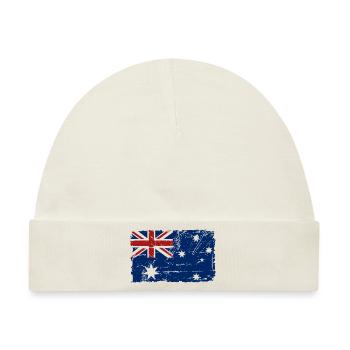 Australien - Down Under - Vintage Look - Baby Premium Organic Mütze - Naturweiß - Vorne