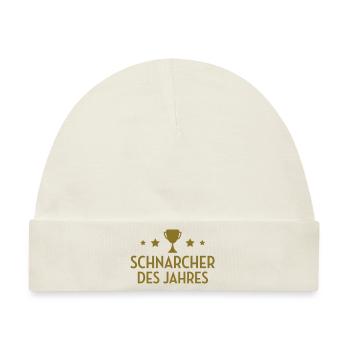 Schnarcher Schnarcherin Schnarchen Schlaf Humor - Baby Premium Organic Mütze - Naturweiß - Vorne