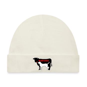 No Difference Hund Kuh Tiere Vegan Tierschutz - Baby Premium Organic Mütze - Naturweiß - Vorne