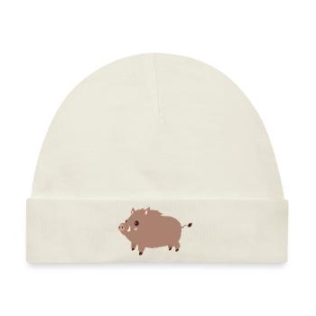 Wildschwein - Baby Premium Organic Mütze - Naturweiß - Vorne