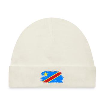 Kongo Flagge - Baby Premium Organic Mütze - Naturweiß - Vorne