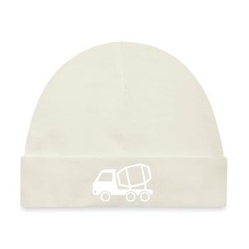 Betonmischer Baustelle Beton - Baby Premium Organic Mütze - Naturweiß - Vorne