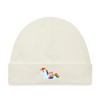 Süßes Einhorn mit Flügel Pool Float - Baby Premium Organic Mütze - Naturweiß - Vorne