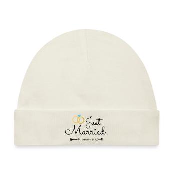 10. Hochzeitstag - Baby Premium Organic Mütze - Naturweiß - Vorne