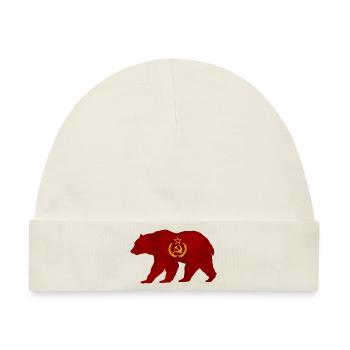 Bär Silhouette mit Hammer und Sichel UDSSR - Baby Premium Organic Mütze - Naturweiß - Vorne